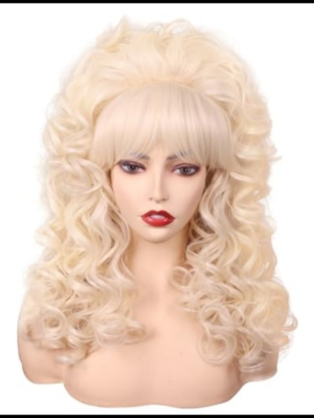 Long Curly Wig with Bangs Synthetic Hair Cosplay Costume Party